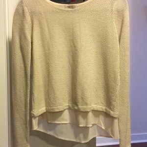 Pink and gold light weight sweater with sheer